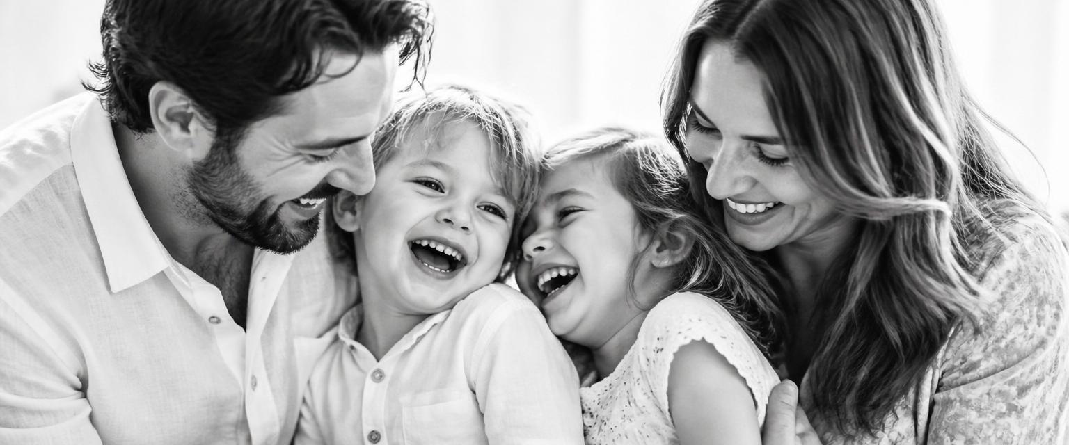 A family sharing a happy moment together
